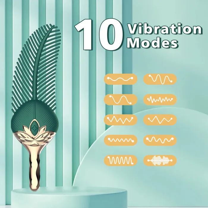 lurevibe Female Sex Toys Peacock Feather Clitoral Stimulator Body Massager Couple Sex Toy With 10 Modes Vibration