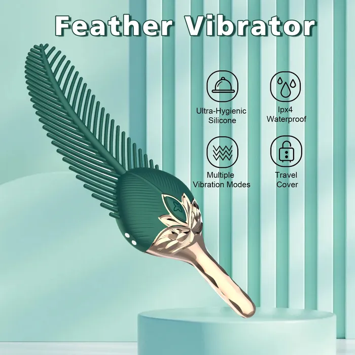 lurevibe Female Sex Toys Peacock Feather Clitoral Stimulator Body Massager Couple Sex Toy With 10 Modes Vibration