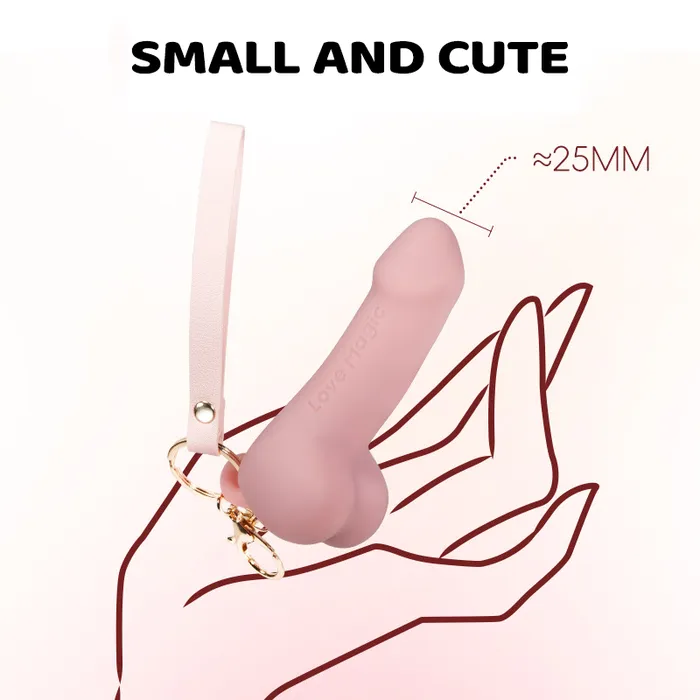 Lurevibe Male Sex Toys Mini Simulation Penis Vibrator Keychain Pendant Masturbator for Women