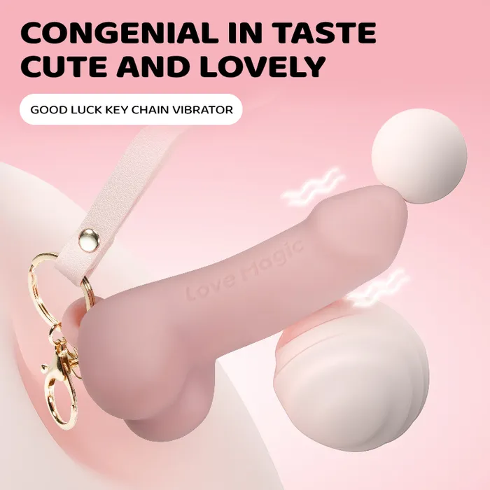 Lurevibe Male Sex Toys Mini Simulation Penis Vibrator Keychain Pendant Masturbator for Women