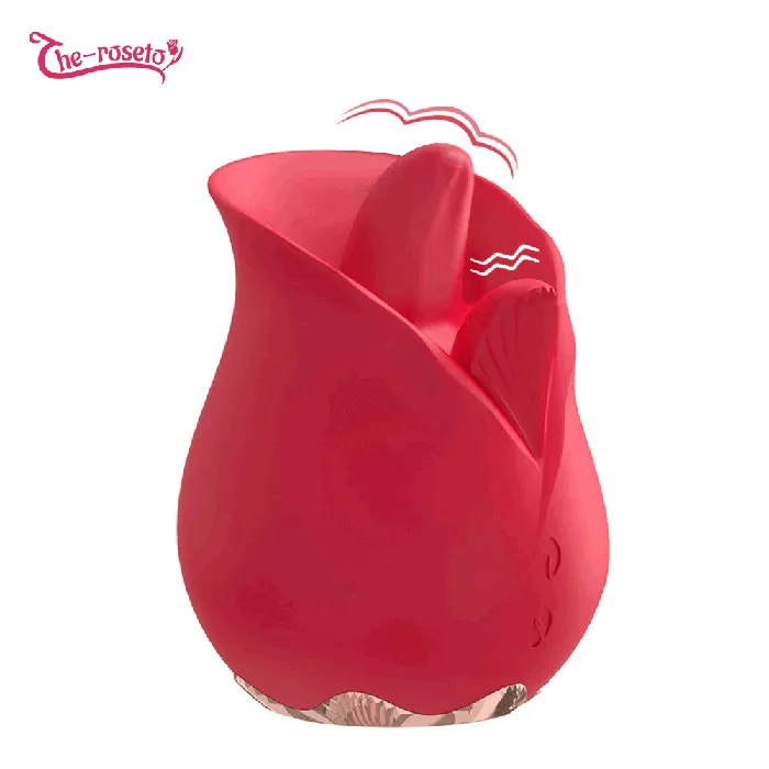 Lurevibe Vibrators Lurevibe Roman 9 Frequency Tonguelicking Rose Toy