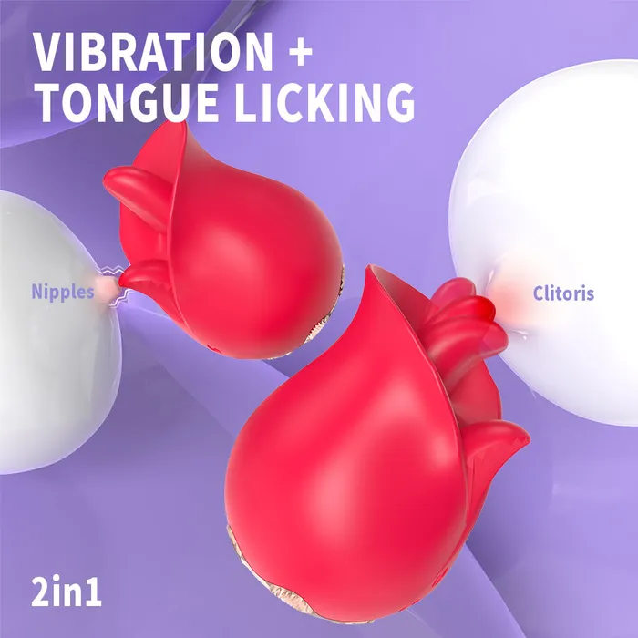 Lurevibe Vibrators Lurevibe Roman 9 Frequency Tonguelicking Rose Toy