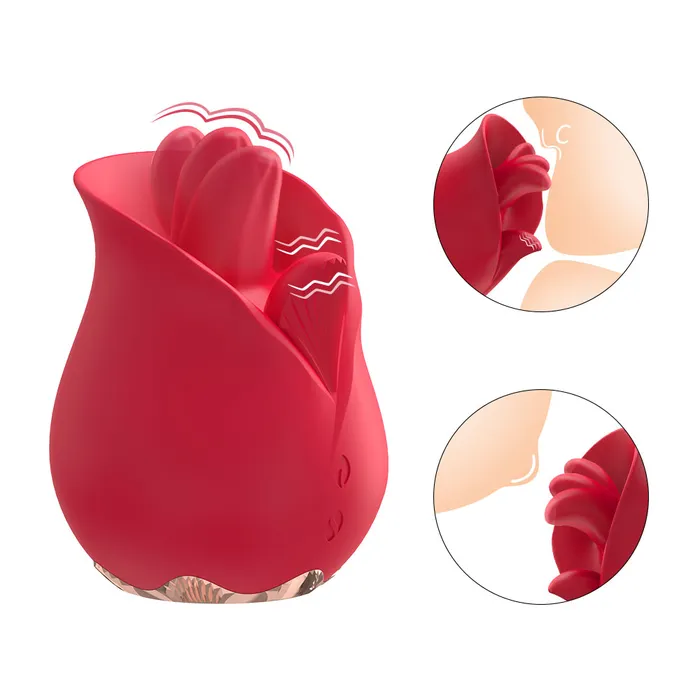 Lurevibe Vibrators Lurevibe Roman 9 Frequency Tonguelicking Rose Toy