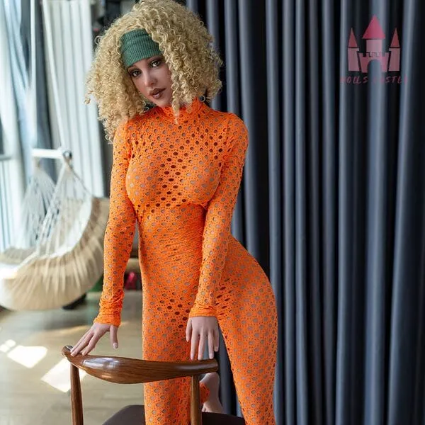 Male Sex Toys Doll Castle 163cm 5ft7 ReadytoShip ECup in Orange Body Suit Sex Doll