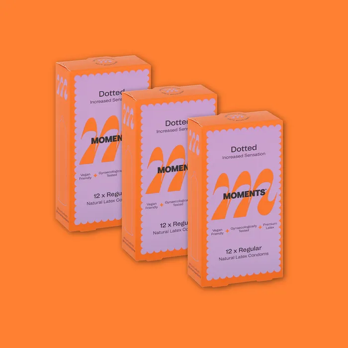 Moments Condoms Vibrators Moments Dotted 3 Packs
