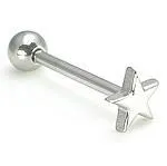 14g 58 Steel Casted Star Straight Barbell Painful Pleasures Female Sex Toys
