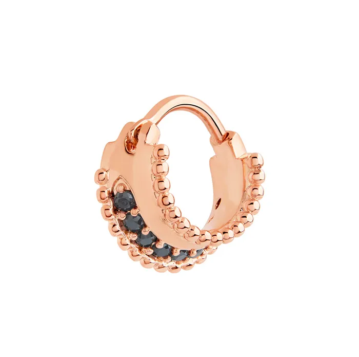 16g PVD Rose Gold Black Jeweled Prominence Septum Clicker Painful Pleasures Vibrators