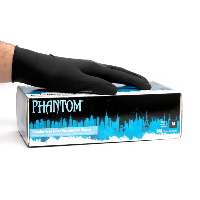 Adenna Anal Black Phantom Medical Latex Gloves Box of 100