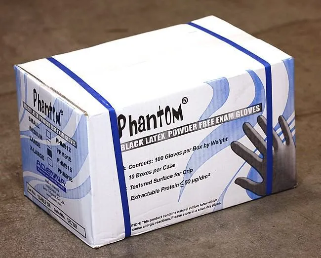 Adenna Anal Black Phantom Medical Latex Gloves Box of 100