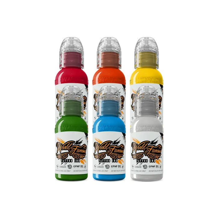 Anal 6 Color Simple Set World Famous Tattoo Ink 1oz World Famous