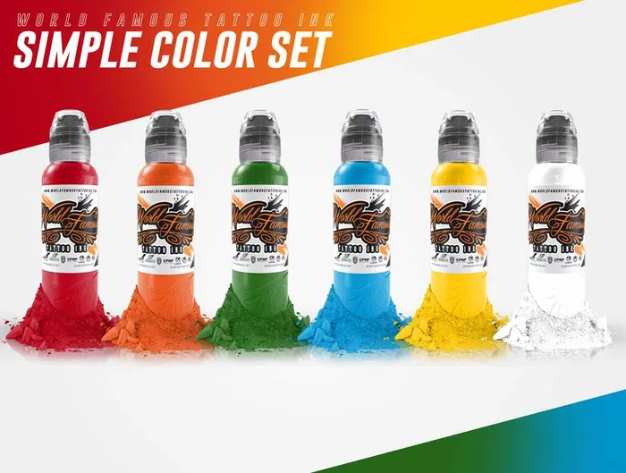 Anal 6 Color Simple Set World Famous Tattoo Ink 1oz World Famous