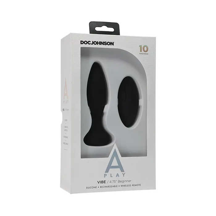Anal Doc Johnson Enterprises APlay Vibe 475 Beginner Silicone Rechrgeable Anal Plug wRemote