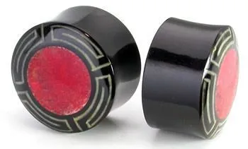 Anal Elementals Organics EGYPTIAN with Red Coral Inlay Horn Plug Wholesale Organic Ear Jewelry Price Per 1 Anal Elementals Organics EGYPTIAN with Red Coral Inlay Horn Plug Wholesale Organic Ear Jewelry Price Per 1