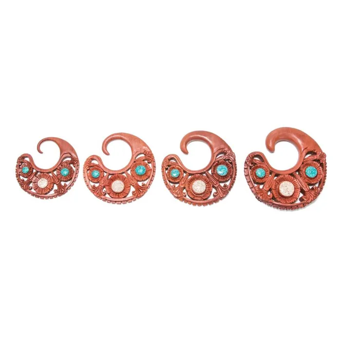Anal Elementals Organics Intricate Flower of Life Saba Wood Hangers 3mm 12mm Price Per 2