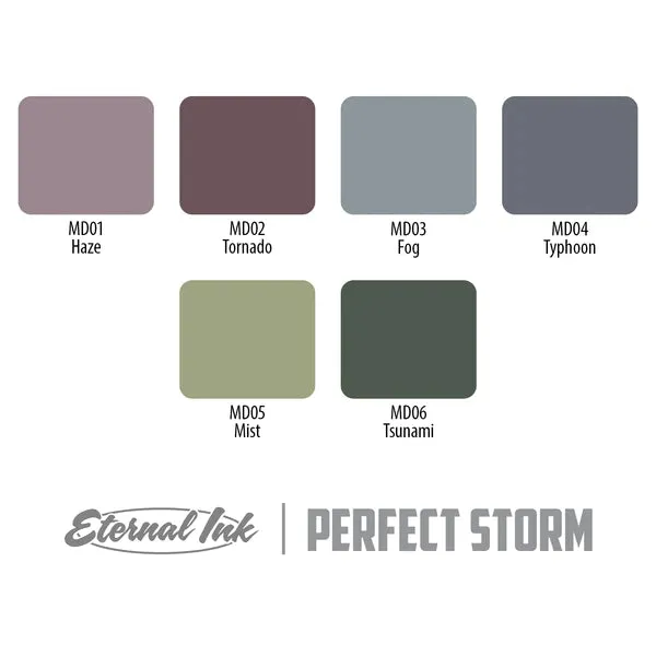Anal Eternal Mike DeVries Perfect Storm Set of 6 1oz Bottles Eternal Tattoo Ink
