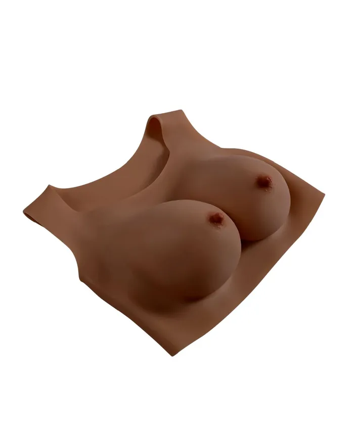 Anal Evolved Novelties Gender X Wearable Silicone D Cup Breasts Chocolate
