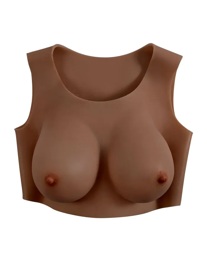 Anal Evolved Novelties Gender X Wearable Silicone D Cup Breasts Chocolate