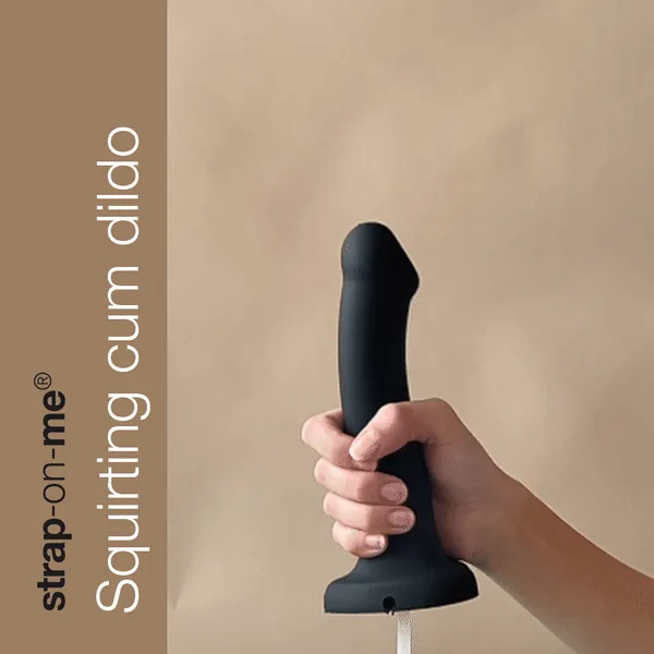 Anal Lovely Planet StrapOnMe 75 Inch Silicone Squirting Cum Dildo Black