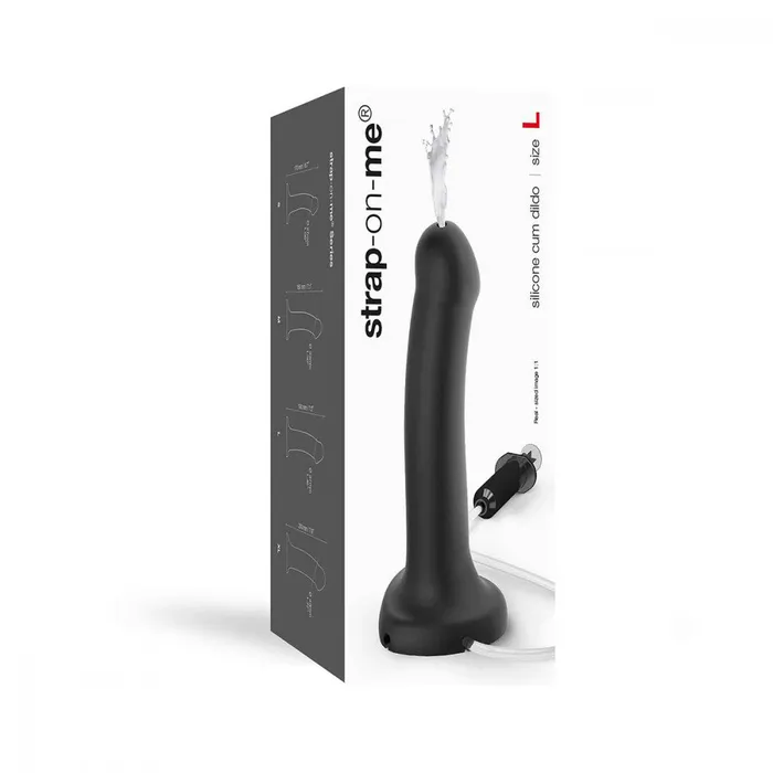 Anal Lovely Planet StrapOnMe 75 Inch Silicone Squirting Cum Dildo Black