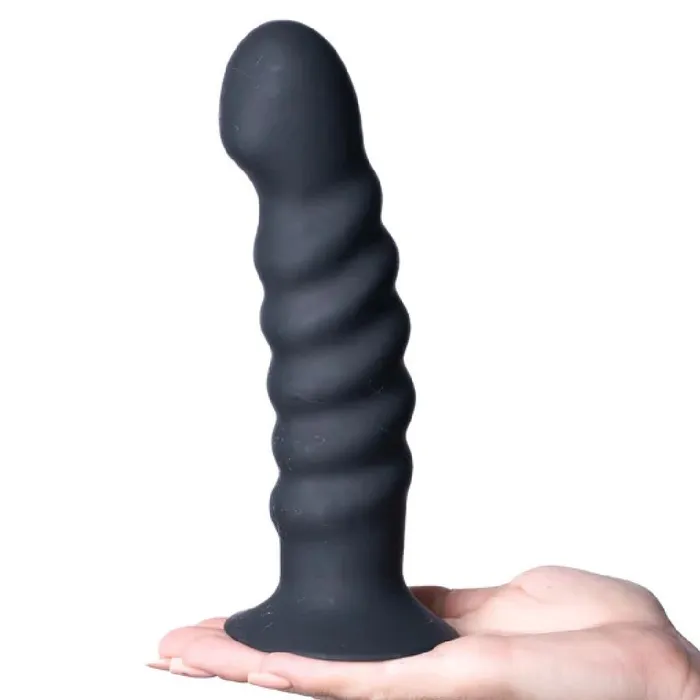 Anal Maia Toys Kendall Firm Silicone 8 Inch Ribbed Dildo Black