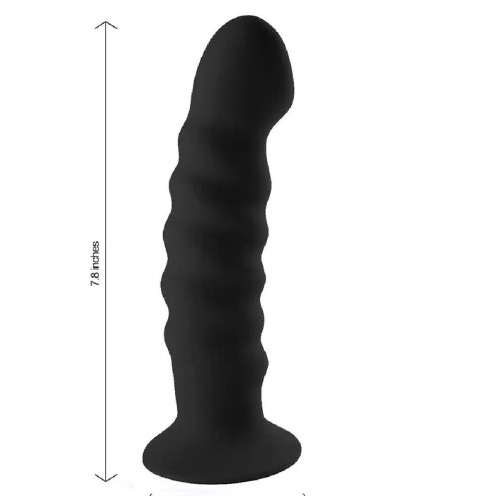 Anal Maia Toys Kendall Firm Silicone 8 Inch Ribbed Dildo Black