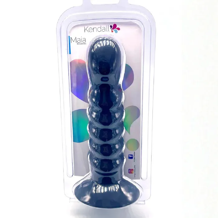 Anal Maia Toys Kendall Firm Silicone 8 Inch Ribbed Dildo Black