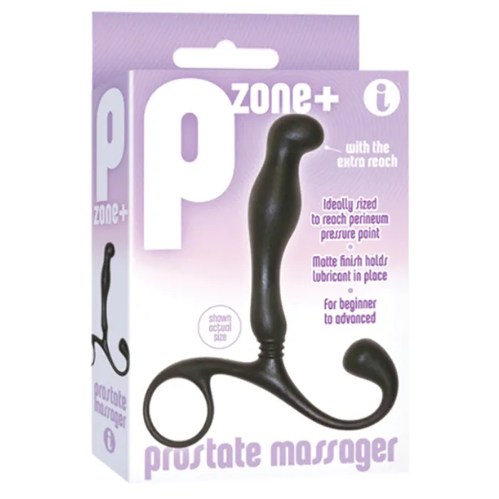 Anal PZone Angled Tip Prostate Massager Black Icon Brands