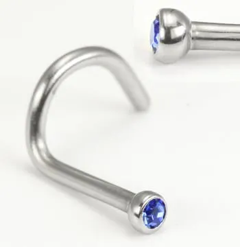 Anal Painful Pleasures 20g Bezel Set Screw Nose Jewelry Martini Setting Right Bend Anal Painful Pleasures 20g Bezel Set Screw Nose Jewelry Martini Setting Right Bend
