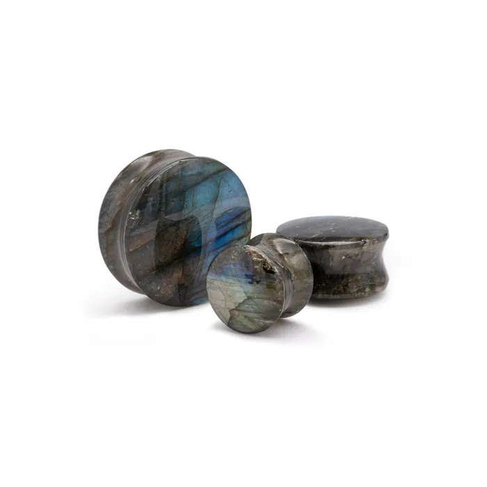 Anal Painful Pleasures Labradorite Convex Stone Double Flared Plug Price Per 2
