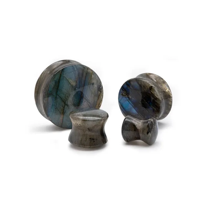 Anal Painful Pleasures Labradorite Convex Stone Double Flared Plug Price Per 2