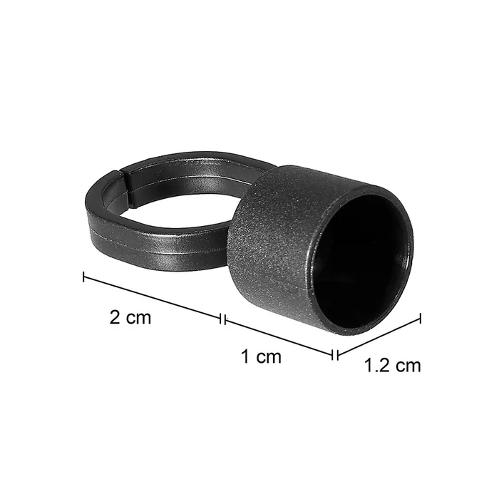 Anal Precision Cosmetic Ink Cup Holder Finger Ring Black Bag of 50