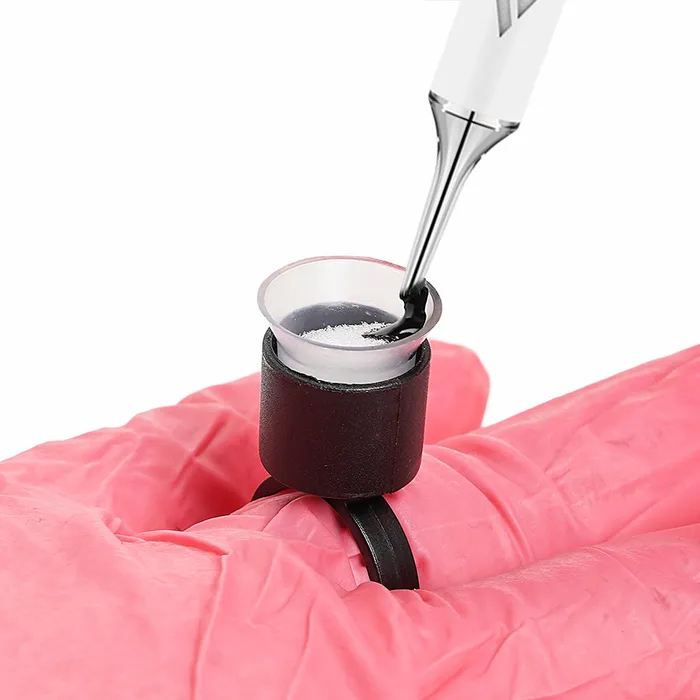 Anal Precision Cosmetic Ink Cup Holder Finger Ring Black Bag of 50