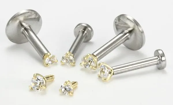 Anal Tilum 18g16g Internally Threaded Yellow Gold Crystal Jewel Top Price Per 1 Tilum