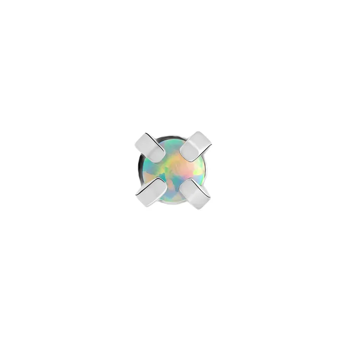 Anal Tilum Tilum 14g12g Internally Threaded Square ProngSet 2mm Round Opal Top Price Per 1