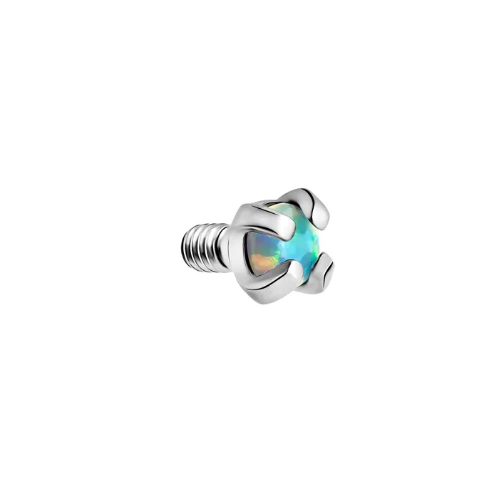 Anal Tilum Tilum 14g12g Internally Threaded Square ProngSet 2mm Round Opal Top Price Per 1