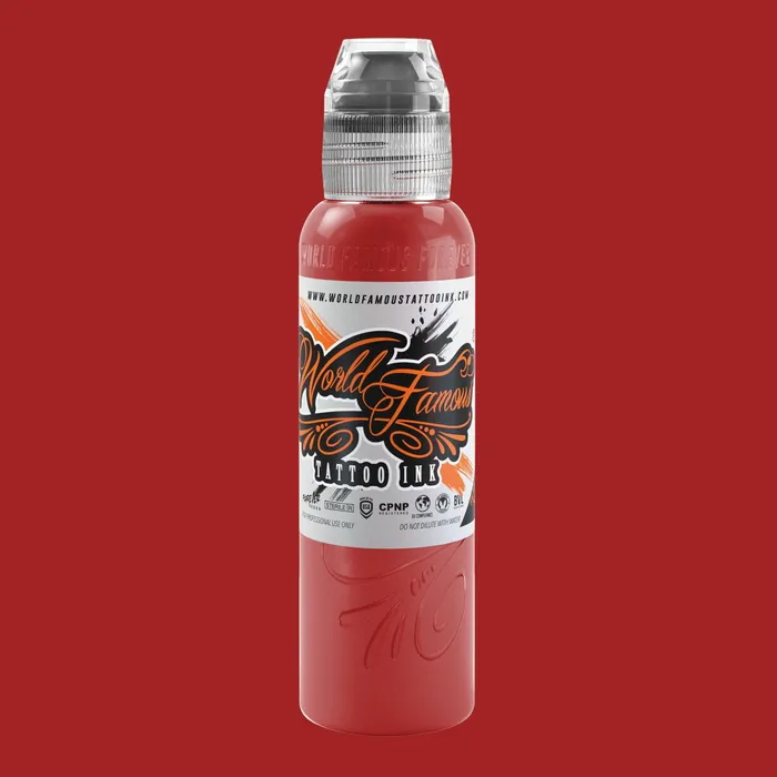 Anal World Famous Dima NBK Fire Red Set World Famous Tattoo Ink 1oz