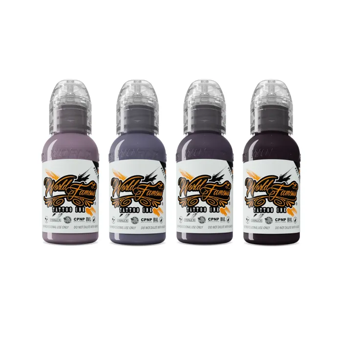 Anal World Famous Dima NBK Grape Grey Set World Famous Tattoo Ink 1oz