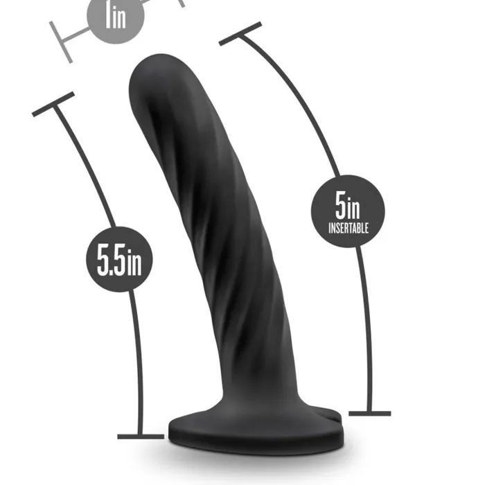 Blush Anal Temptasia Twist 5 Inch Silicone Pegging Dildo Black