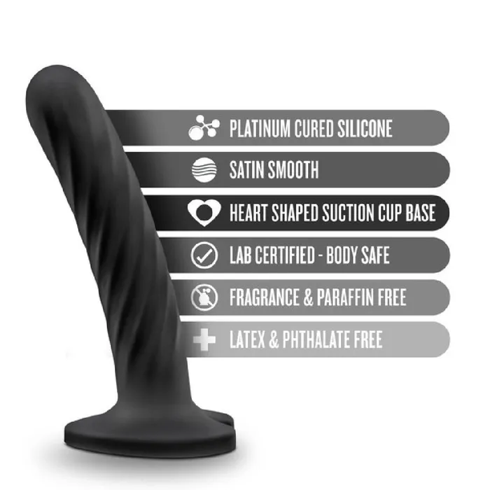 Blush Anal Temptasia Twist 5 Inch Silicone Pegging Dildo Black