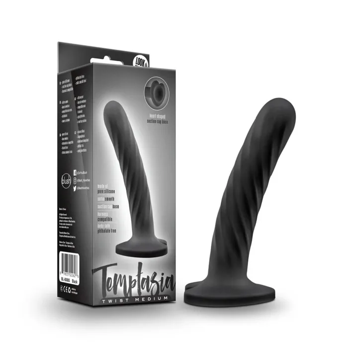 Blush Anal Temptasia Twist 5 Inch Silicone Pegging Dildo Black