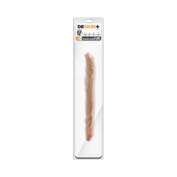 Blush Dildos Dr Skin Plus 14 Inch Posable Double Dildo Vanilla