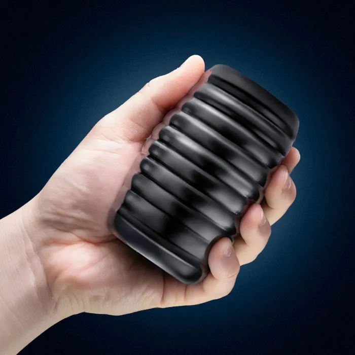 Blush Male Sex Toys Rize Grasp Self Lubricating Extra Soft Stroker Black