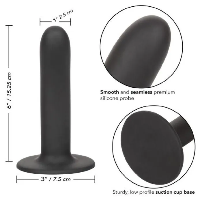 Boundless 6 Inch Smooth Black Silicone Dildo CalExotics Anal