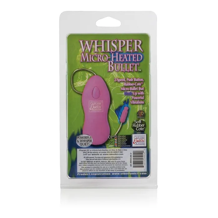 California Exotics Whisper Micro Heated Bullet Vibrator Pink Vibrators