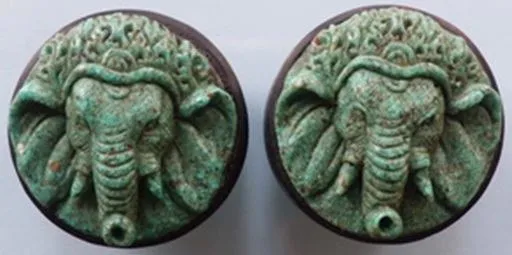 Carved Turquoise GANESHA Organic Jewelry 14mm 50mm Price Per 1 Elementals Organics Vibrators