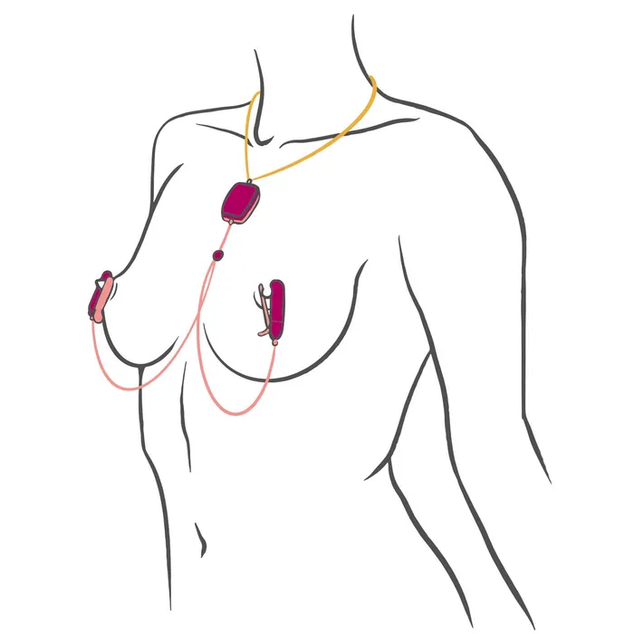 Couples OhMiBod Sphinx Bluetooth Appcontrolled Vibrating Nipple Clamps