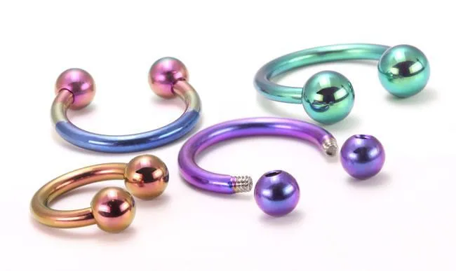 Dildos 16g Titanium Circular Barbell with Titanium Balls Painful Pleasures