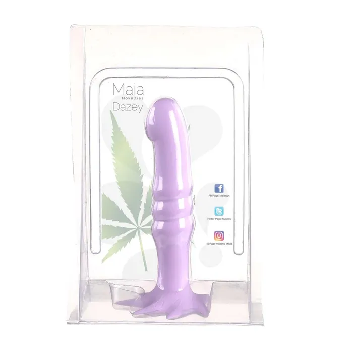 Dildos Maia Toys Maia Toys DAZEY 420 Series 7 Inch Cannabis Leaf Dong Purple 420 Series