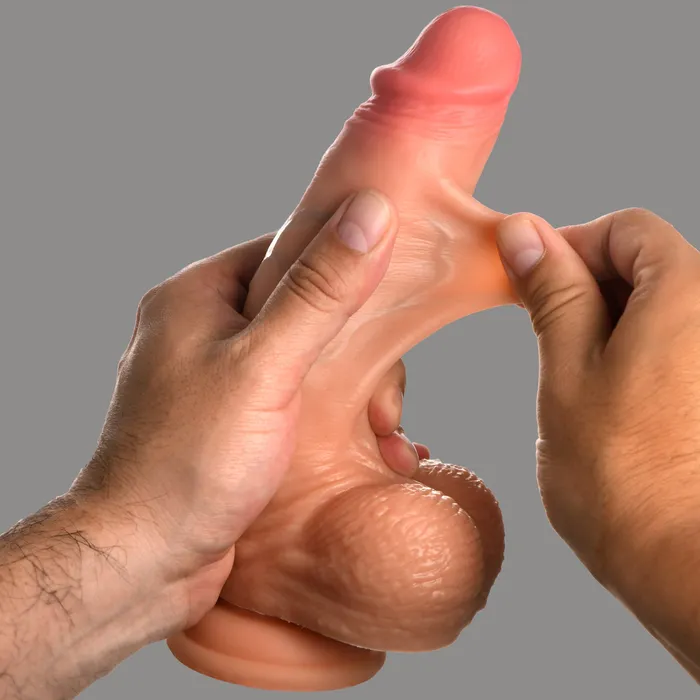 Dildos XR Brands Jock Real Skin 8 Inch Silicone Suction Cup Dildo with Balls Vanilla Dildos XR Brands Jock Real Skin 8 Inch Silicone Suction Cup Dildo with Balls Vanilla