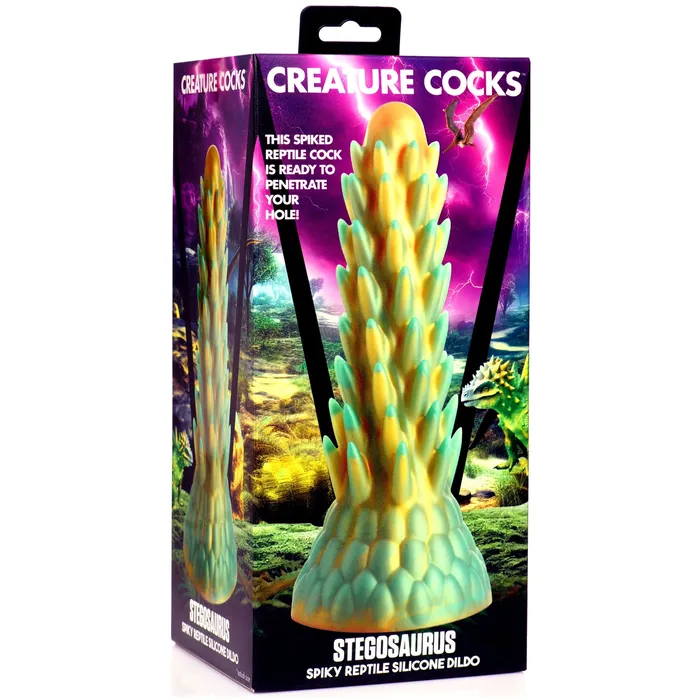 Dildos XR Brands Stegosaurus Spiky Reptile Silicone Dildo